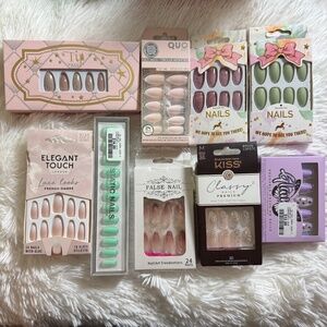 Press On Nails Bundle - 9 Sets - Include Glamnetic, Static Nails, Quo